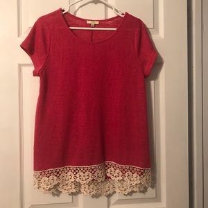Pink/crochet top